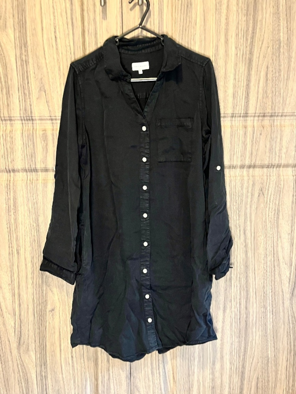 Thread & Supply Black Fatina Dress - Utility Shirt Dress - Size M
